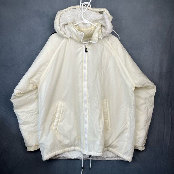 Y2K Rigo Sportswear Sherpa Lined Removeable Hood Puff Jacket Parka Zip Up Q-13 - Picture 1 of 16